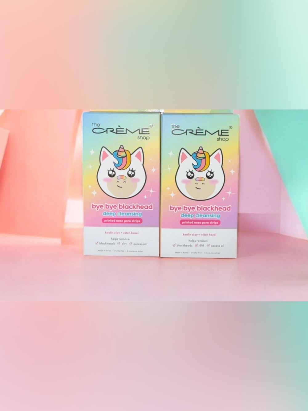 The Creme Shop 2 Packs Bye Bye Blackheads Deep Cleansing Nose Pore Strips NEW